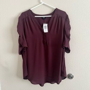 Torrid Harper V-Neck Flutter Sleeve Blouse